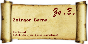 Zsingor Barna névjegykártya